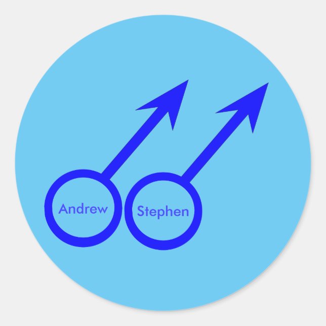 Redonda Pegatina de boda personalizada para los amantes de (Anverso)