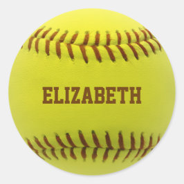 Redonda Pegatina de bolas de Personalizado Softball