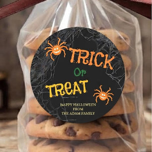 Redonda Pegatina de bolsa de regalo de Halloween Trick or 