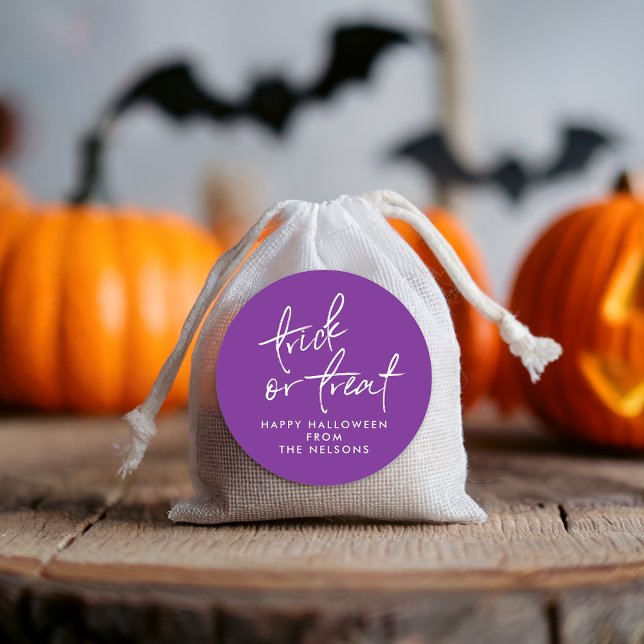 Redonda Pegatina de bolsa de regalos de Halloween (Subido por el creador)