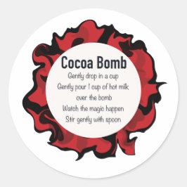 Redonda Pegatina de bomba de cacao caliente, chocolate cal