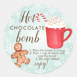 Redonda Pegatina de bomba de chocolate caliente