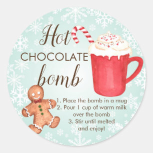 Redonda Pegatina de bomba de chocolate caliente