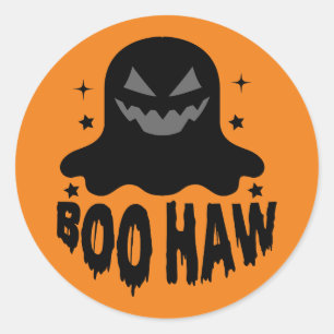 Redonda Pegatina de Boo Haw Ghost Halloween