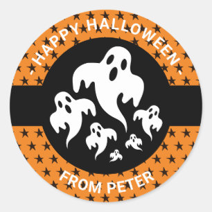 Redonda Pegatina de Boo Infantil Feliz de Halloween Person