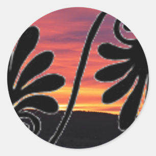 Redonda Pegatina de borde de atardecer