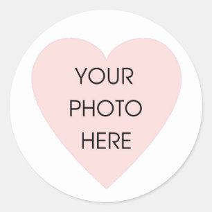 Redonda Pegatina de borde del corazón blanco con huella de
