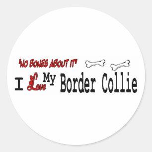 Redonda Pegatina de Border Collie (I Love)