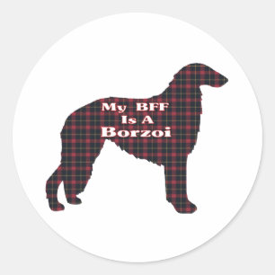 Redonda Pegatina de Borzoi BFF