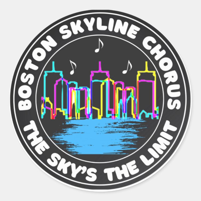 Redonda Pegatina de Boston Skyline Chorus (Anverso)
