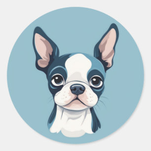 Redonda Pegatina de Boston Terrier