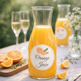 Redonda Pegatina de Botella para Bar de Mimosa de Jugo de 