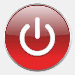 Redonda Pegatina de botón de encendido rojo