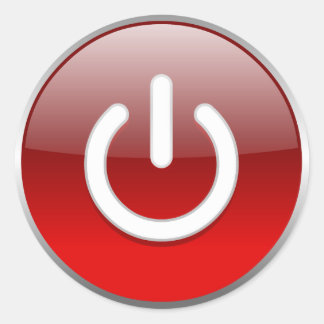 Redonda Pegatina de botón de encendido rojo
