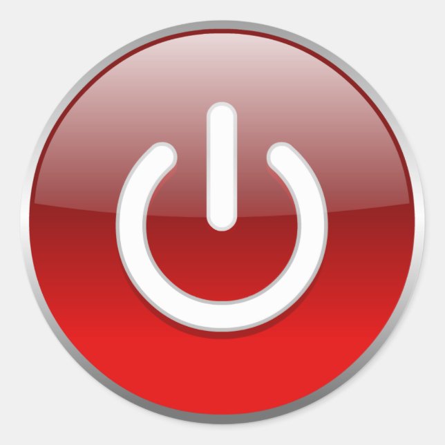 Redonda Pegatina de botón de encendido rojo (Anverso)