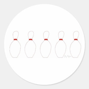 Redonda Pegatina de Bowling Pins