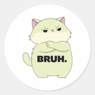 Redonda Pegatina de Bruh Kitty