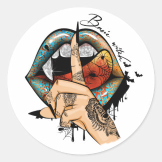 Redonda Pegatina de brujas básico