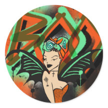 Pegatina de Brujas de Boo Graffiti