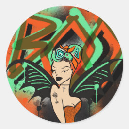 Redonda Pegatina de Brujas de Boo Graffiti