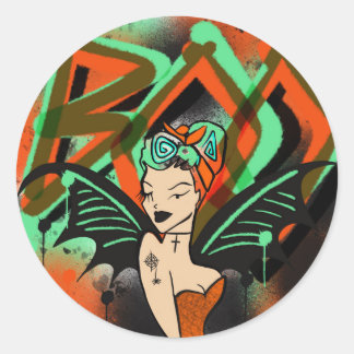 Redonda Pegatina de Brujas de Boo Graffiti