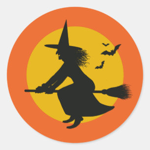Redonda Pegatina de brujas de Halloween inspirado por la é