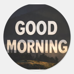 Redonda Pegatina de buenos días