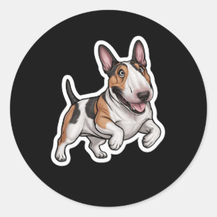 Redonda Pegatina de Bull Terrier