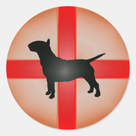 Redonda Pegatina de Bull Terrier de Inglaterra