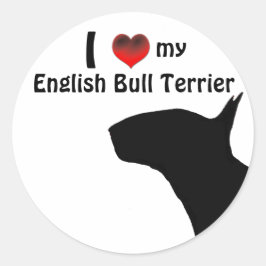 Redonda Pegatina de Bull Terrier de Inglaterra