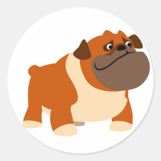 Redonda Pegatina de Bulldog en inglés