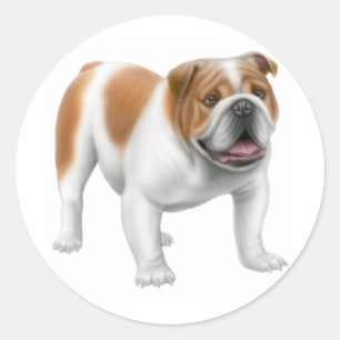 Redonda Pegatina de Bulldog en inglés