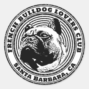 Redonda Pegatina de bulldog francés con campo de texto