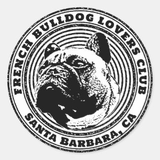 Redonda Pegatina de bulldog francés con campo de texto