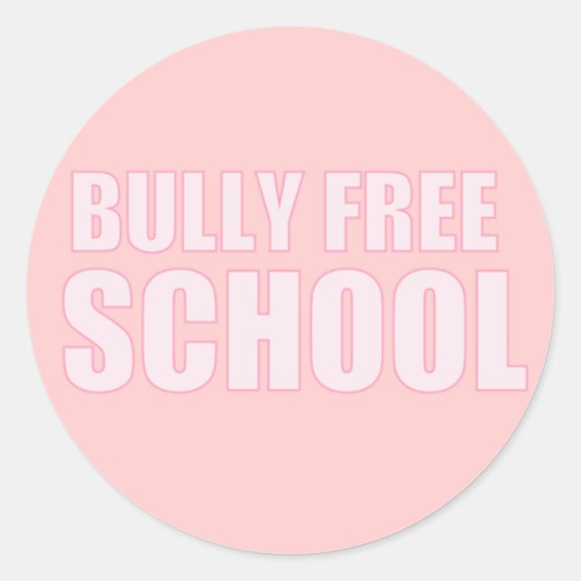 Redonda Pegatina de Bully Free School (Anverso)