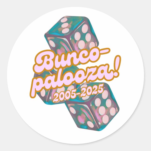 Redonda Pegatina de Bunco-palooza (Anverso)