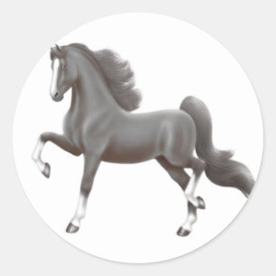 Redonda Pegatina de Caballo de Saddlebred negro