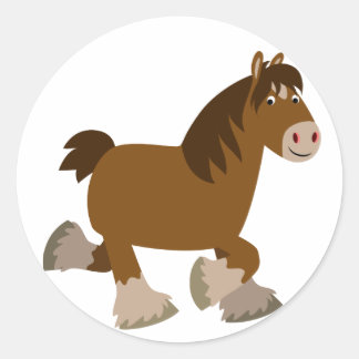 Redonda Pegatina de caballos de la camiseta del Personaliz