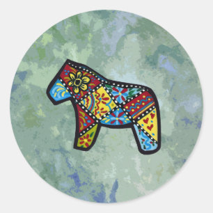 Redonda Pegatina de caballos de Patchwork