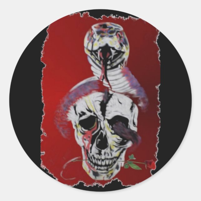 Redonda Pegatina de cabeza de serpiente (Anverso)