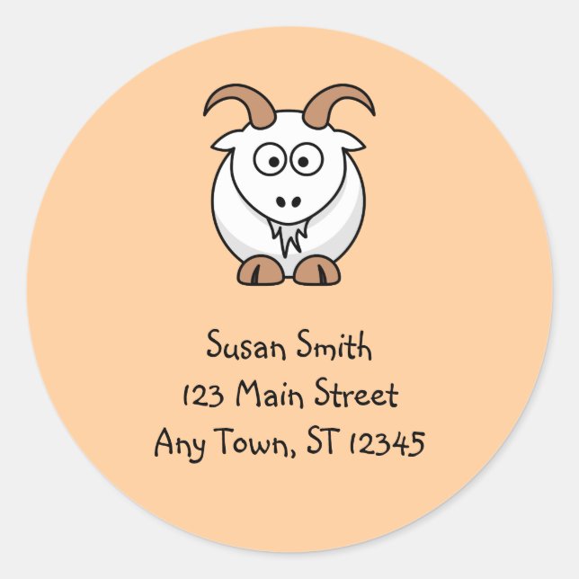 Redonda Pegatina de cabra linda (Anverso)