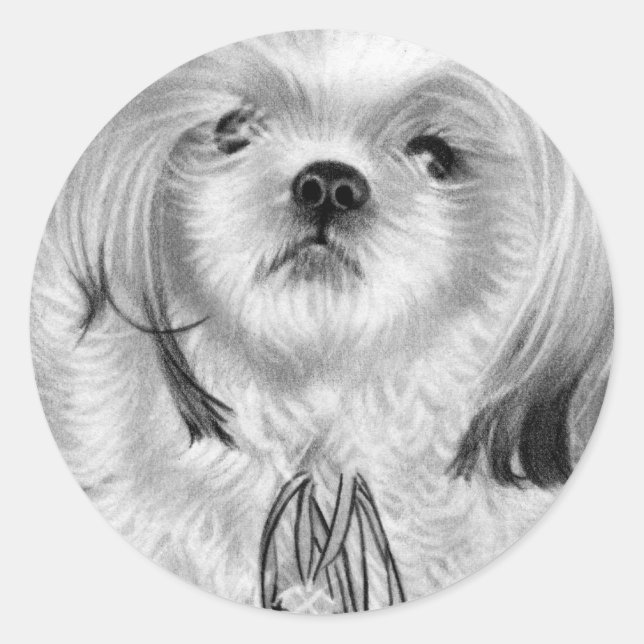 Redonda Pegatina de cachorros de campanas plateadas (Anverso)