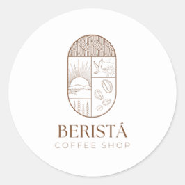 Redonda Pegatina de café