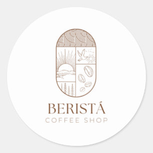 Redonda Pegatina de café