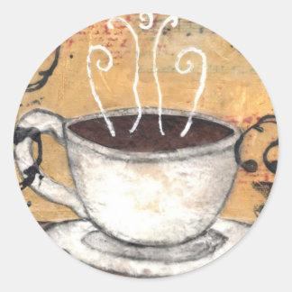 Redonda Pegatina de café
