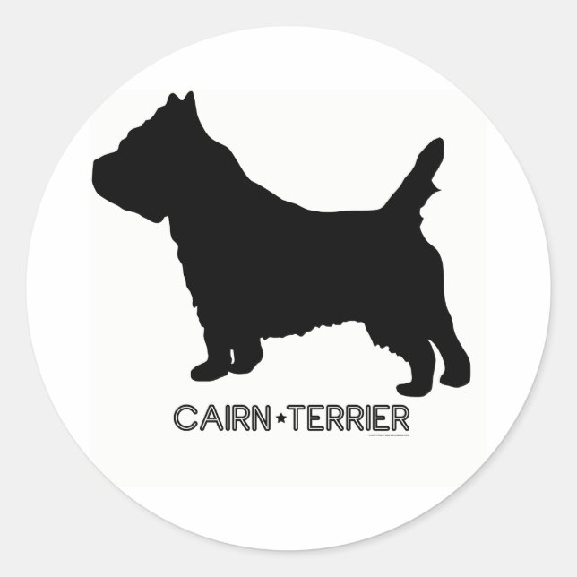 Redonda Pegatina de Cairn Terrier (Anverso)
