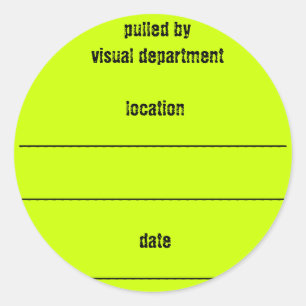 Redonda pegatina de caja de zapatos