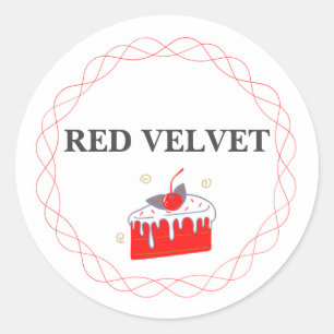 REDONDA PEGATINA DE CAKE DE VELVET ROJO