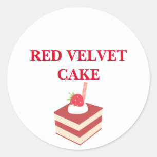 REDONDA PEGATINA DE CAKE DE VELVET ROJO