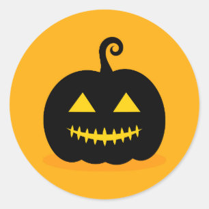Redonda Pegatina de calabaza de calabaza de Halloween Jack